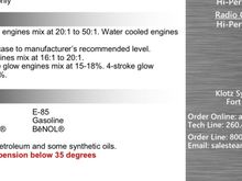 Klotz Super Techniplate, Synthetic/Castor blend 
5% > 10%   (Methanol fueled four strokes)