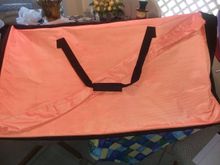 Here you can see on the back side of the wing bag the sewn in wing tube holder.