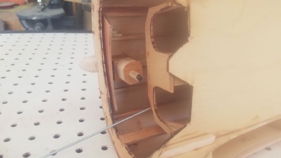 Dowel in bearing from antenna to the collar and pin yet to be installed.