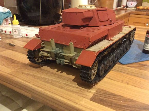 Removed rear light from left hand mudguard as advised by Jarndice who is much more knowable than I on Panzer IV’s 