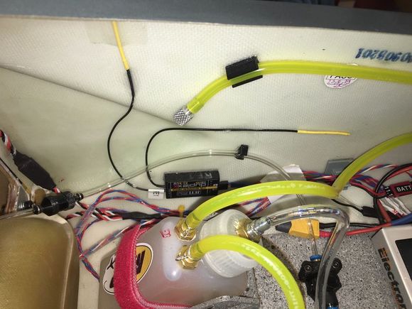 Front left One of three receivers with the vent tube on the side of easy access. Fuel valve and filter down stream before engine consumption.