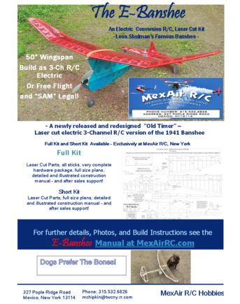 Build it R/C 3-Channel, Electric, 1/2A, Free Flight, and even SAM Legal!
