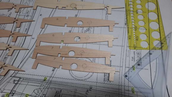 All ribs come wih building tabs at the ends for proper rib aligment