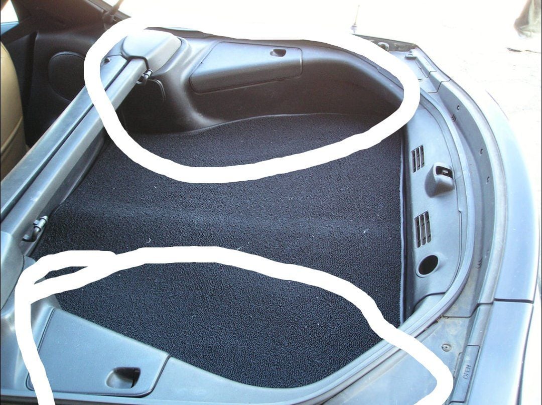 Interior/Upholstery - Looking for hatch strut plastics - Used - 1993 to 2002 Mazda RX-7 - Marion, SC 29571, United States
