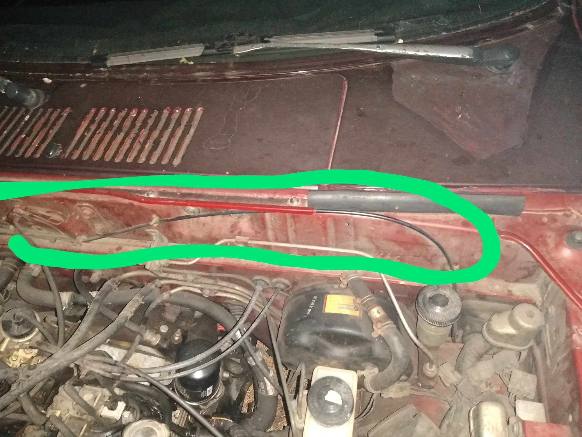 Broken Hood release cable on FB Mazda RX7 Forum