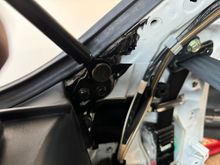 Taking apart the interior to get to the gas strut Hatch brackets I decided to unbolt everything and use a box wrench to break loose the ball on the hatch no need to pry it off the gas strut since it will be replaced. 