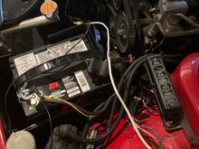 I made a connection ( white wire) from the fan red wire directly to the pin in the relay that gave 12.2 volts with ignition on and ground the fan black wire directly to the battery. Fan turned on with ignition . Can I tape up this setup to temporarily run the car or is it an electrical hazard ie (spark , fire etc. )