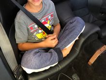 Back seats installed and test fit of my kid in the back. Yes!!!! I can pick up all 3 kids from school!!!