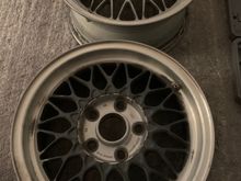 Started cleaning off the horrid paint. Wheels have no rash at all.

The stock wheels are solid but the clear needs to be refinished. I plan on having them refinished and the vert wheels will be a good cheap option in the meantime.