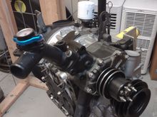 The throttle body was done in blue to match the filler neck cap!