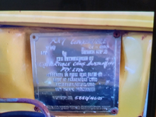 Plate confirming the car is a convertible cars Australia