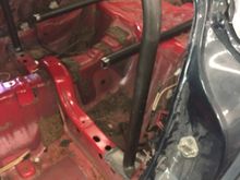 Started welding up the cage in the car