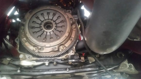 OEM clutch coming off.  Had the hardest time getting the collar to release, but with the help of my neighbors massive telephone pole screwdriver it slid right in