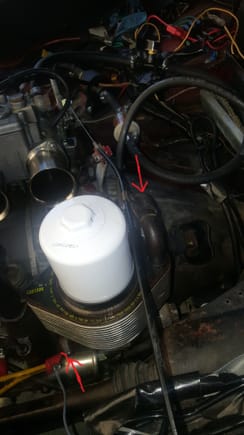 here the disconnected oil cooler