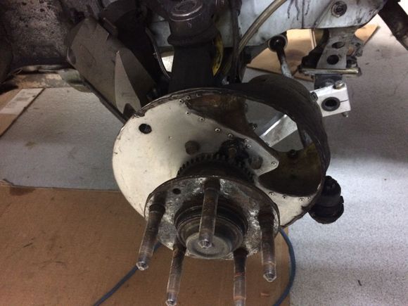 Sealing rear of rotor forces air through the vanes. 5 inch duct attaches to this.