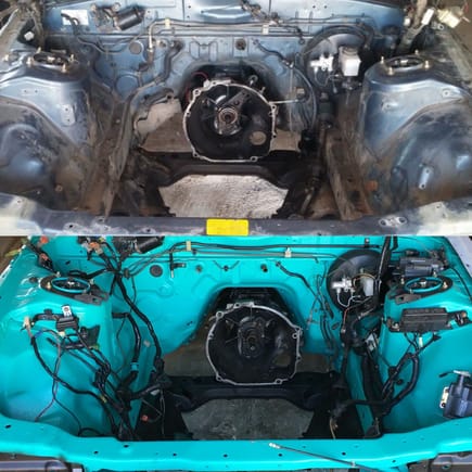 Just a before and after of the engine bay.