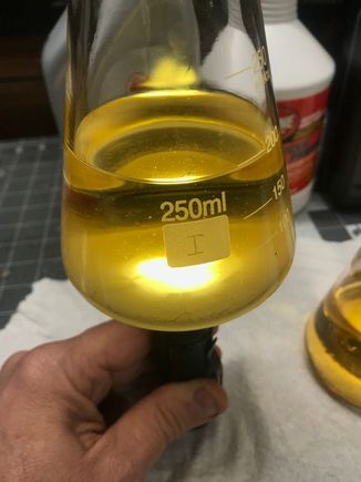 Idemitsu w. precipitate 'solid' in bottoms at weeks.