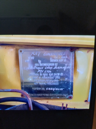 Plate confirming the car is a convertible cars Australia