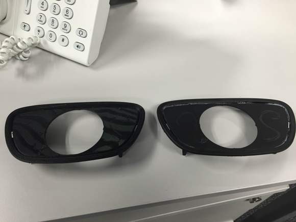 3D printed part on the left . Original on the right .