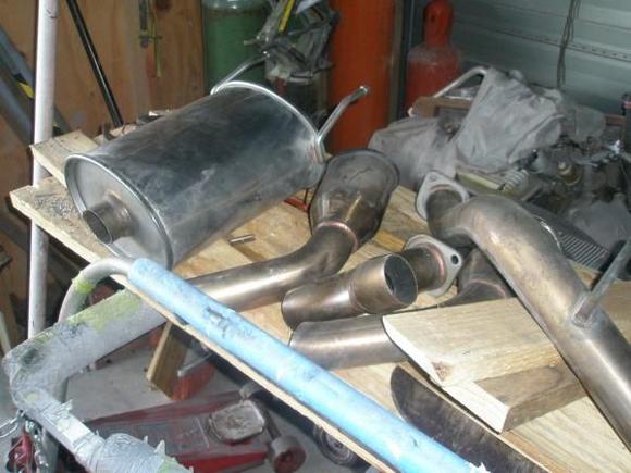 rx8 exhaust cut up to fit rx7