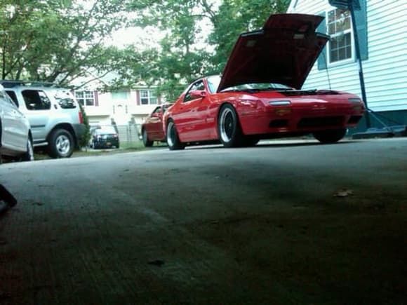 LIKE EVERY OVER OTHER RX7 THE HOOD STAYS OPEN