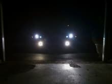 HID Fogs, Clear LEDs in Parking Lights and Side Markers.
