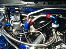New crankcase vent setup
-8AN from oil fill neck
-12AN from oil fill cap