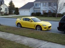 Yellow rx8 with wing and front lip