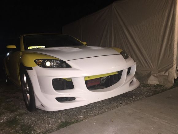 With the front bumper