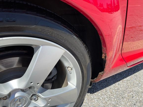 Always garage parked, but some rust on rear wheel wells