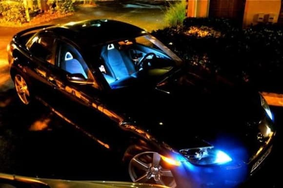 Photoshoot with interior LEDs on parking lights LEDs on!
