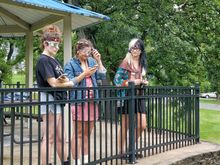 There were about twenty other people watching the eclipse in the little park.