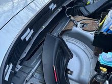 Tape in place covering the holes on outside, inside, inside and outside of the rainrail