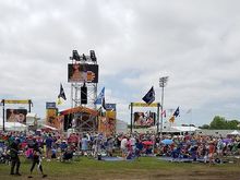 This was the scene at the Acura stage very early in the day for country singer Carolyn Jones.  The picture only takes in about a third of the total crowd, and the other two main stages draw similar crowds. Then there are the nine other smaller stages scattered around the horse racing track infield.