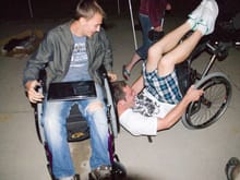 Greg after way to many. Even a wheelchair can&#39;t help him