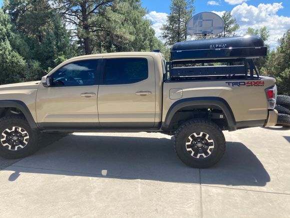 The truck repaired with “rock rails” on 
