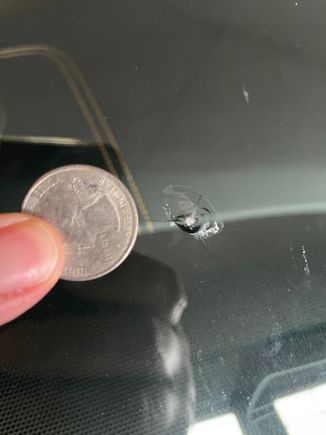 Chip compared to a quarter 