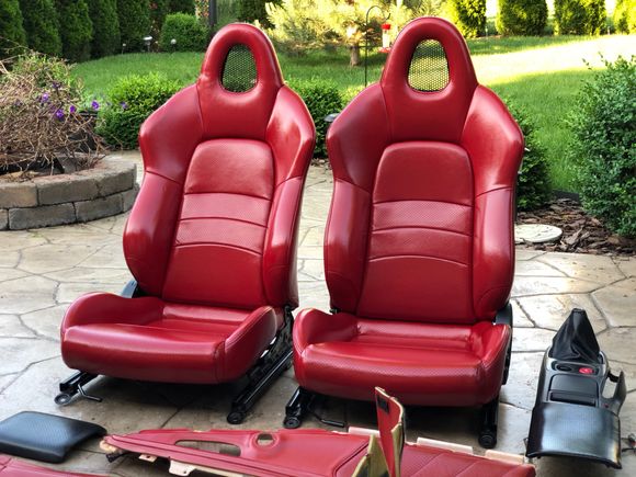 Leatherique rejuvenator oil applied to seats and other leather interior surfaces