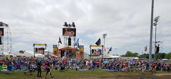This was the scene at the Acura stage very early in the day for country singer Carolyn Jones.  The picture only takes in about a third of the total crowd, and the other two main stages draw similar crowds. Then there are the nine other smaller stages scattered around the horse racing track infield.