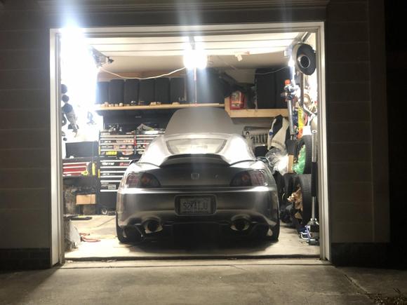 finally tucked away in the RaceHouse garage. Geeezz is anyone counting how many years its been? Please dont. lol