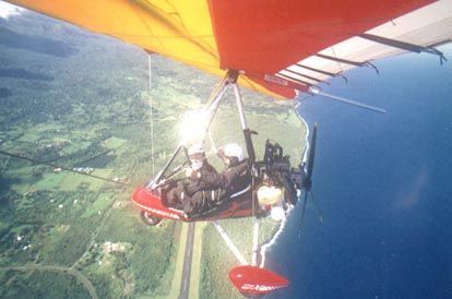 Flying a Type II Ultralite 4,000 feet over Hanna on Maui