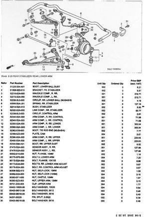 Rear suspension exploeded diagram for MY02