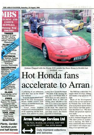 Local press article covering Arran Meet 4