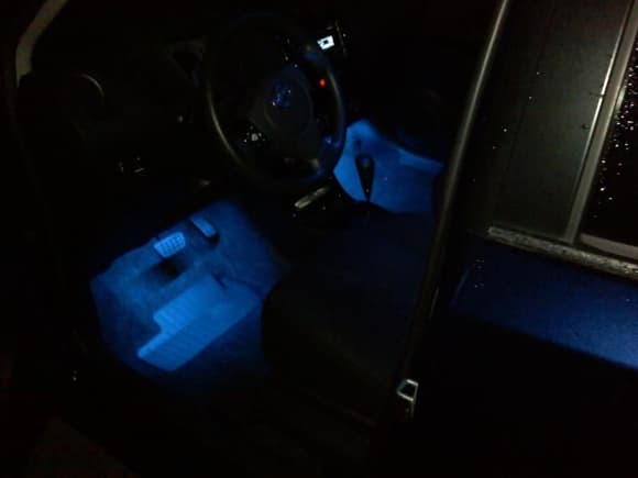 Interior lighting Blue LED's in the floor