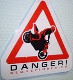 Our labels on cars. The Text:&quot;DANGER! stuntriders.ru&quot;