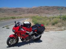 Hwy 58 somewhere between highway 5 and highway 101.  One of the most amazing highways in California for riding. Over 70 miles of smooth highway with serious twisties. 

This is definitely one of the hidden secrets.
