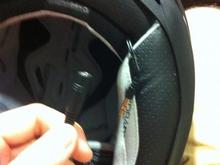 Audio hookup in rear of helmet