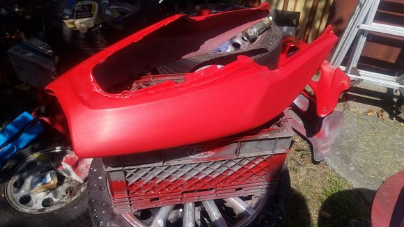 4 coats of red, and 6 coats of clear... Just finishing wet sanding