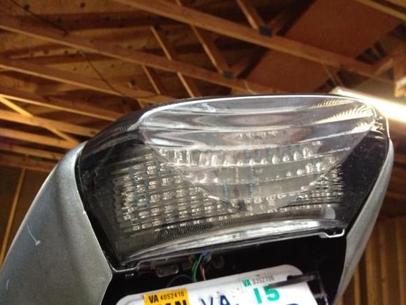 Integrated LED smoke tail light