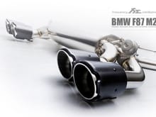 BMW F87 M2 - Valvetronic Muffler + Carbon Quad Tips